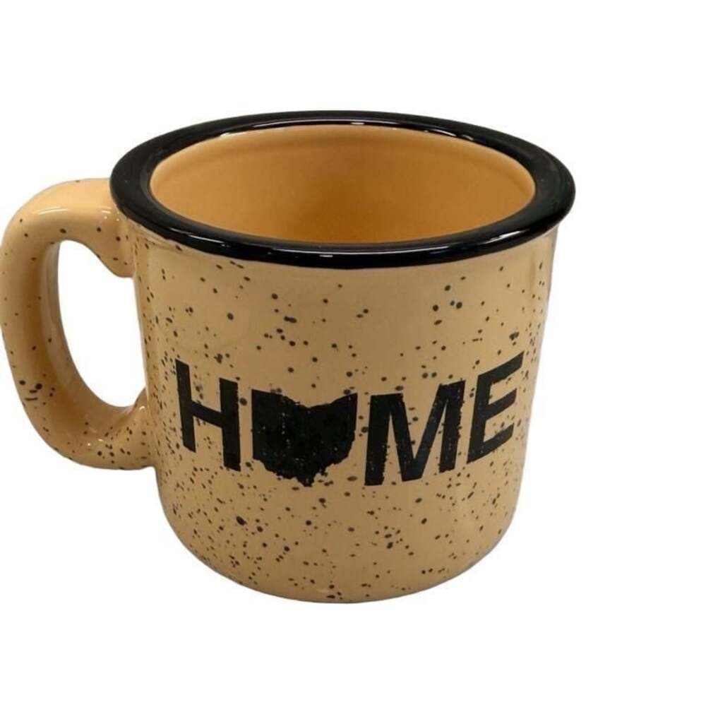 M Ware Ohio State Speckled Yellow Ceramic Coffee Mug